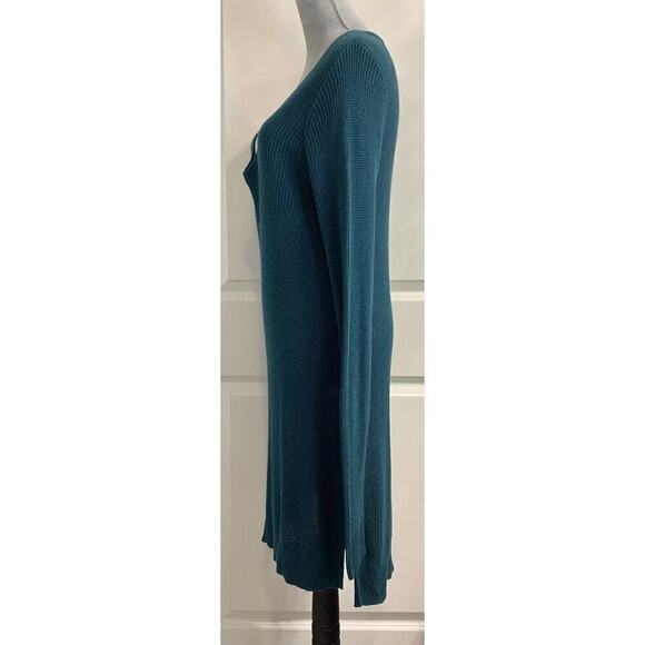 Womens V Neck Knit Sweater Long Sleeve Lagenlook Coastal Sz L Tall - Picture 5 of 7